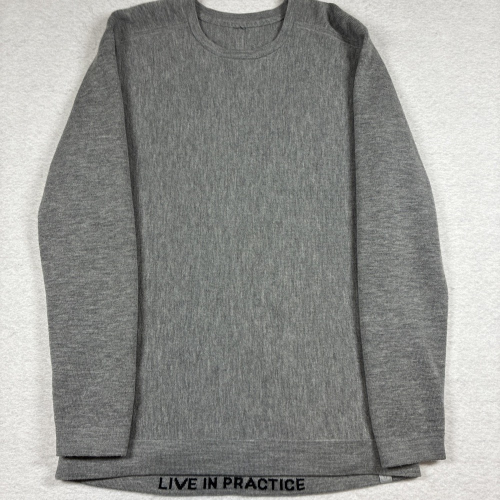 Lululemon Alpine Air Crewneck Core Grey Men Small Pullover Merino Sweater FLAWS